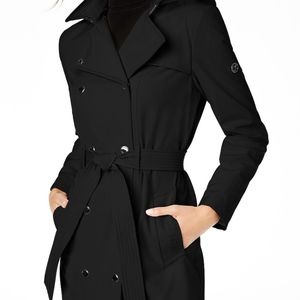 Hooded Double-Breasted Trench Coat
